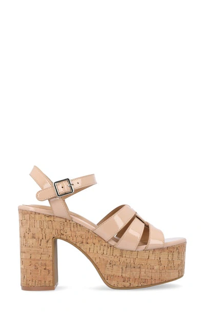 Journee Collection Tru Comfort Jania Platform Sandal In Nude