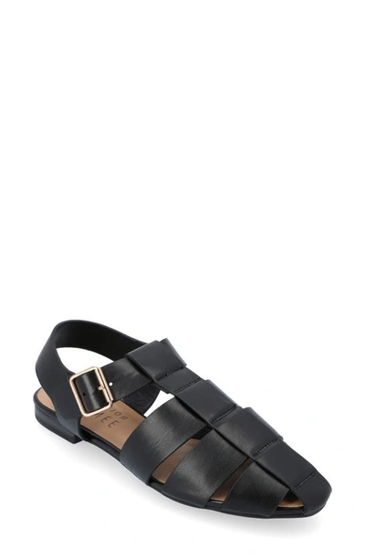 Journee Collection Womens Cailinna Ankle Strap Flat Sandals In Black