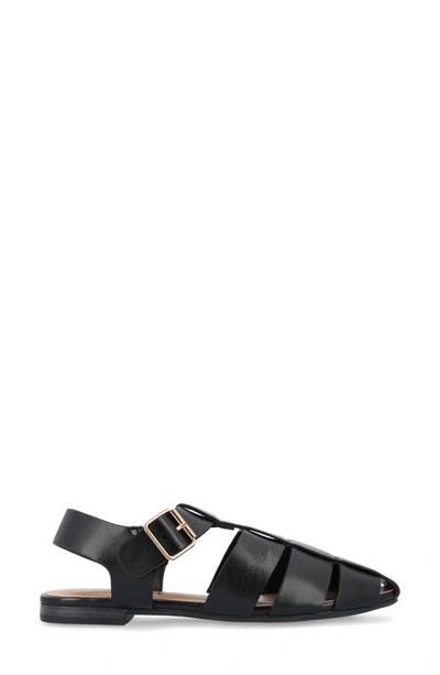 Journee Collection Womens Cailinna Ankle Strap Flat Sandals In Black