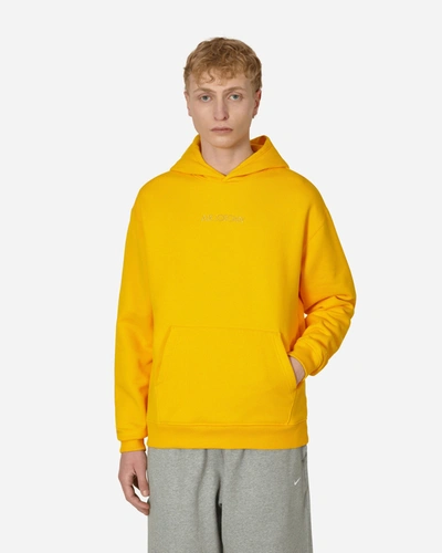 Shop Nike Wordmark Fleece Hooded Sweatshirt In Yellow
