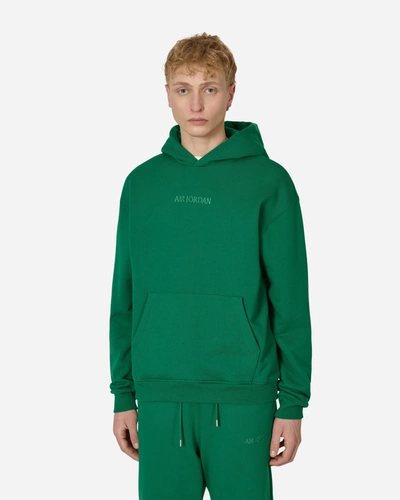 Shop Nike Wordmark Fleece Hooded Sweatshirt In Green