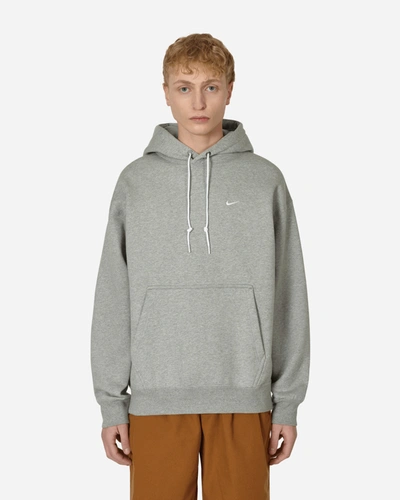 Shop Nike Solo Swoosh Hooded Sweatshirt Grey In Multicolor