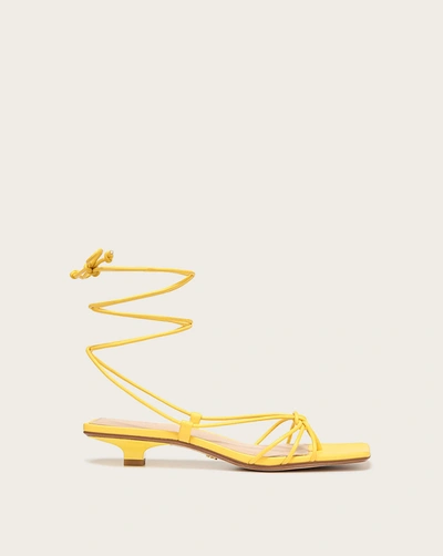 Shop Veronica Beard Foley Tie-up Sandal In Yellow