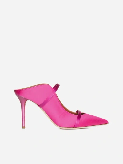 Shop Malone Souliers Maureen 85 Satin Mules In Pink
