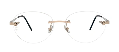 Shop Cartier Ct0028o 001 Oval Eyeglasses In Clear