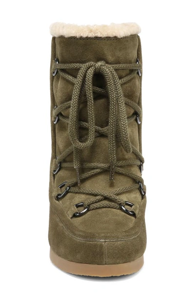 Shop Veronica Beard Elfred Genuine Shearling Wedge Boot In Army