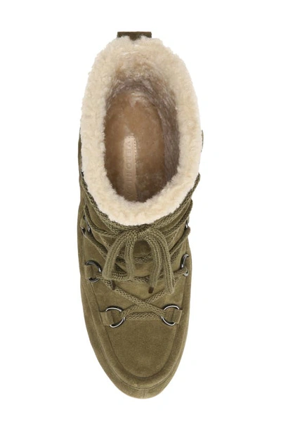 Shop Veronica Beard Elfred Genuine Shearling Wedge Boot In Army