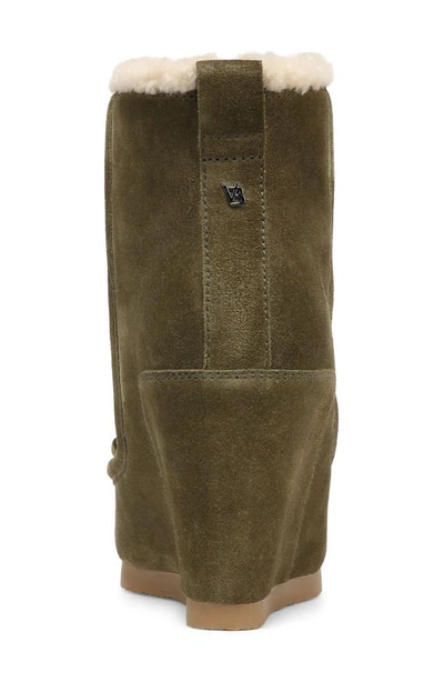 Shop Veronica Beard Elfred Genuine Shearling Wedge Boot In Army