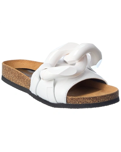 Shop Jw Anderson Chain Leather Sandal In White