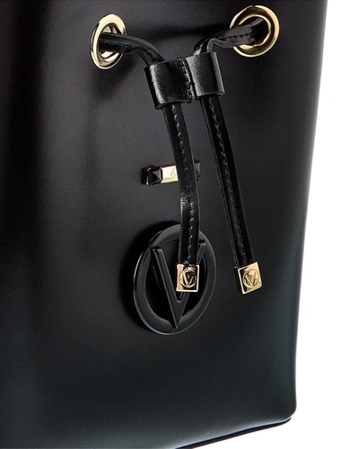 Shop Valentino By Mario Valentino Karl Rope Guitar Leather Bucket Bag In Black