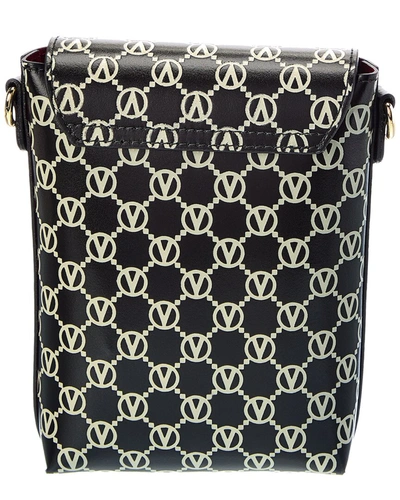 Shop Valentino By Mario Valentino Salma Monogram Leather Crossbody In Black