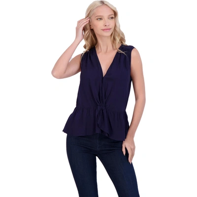 VELVET BY GRAHAM & SPENCER WOMENS SURPLICE RUCHED PEPLUM TOP 