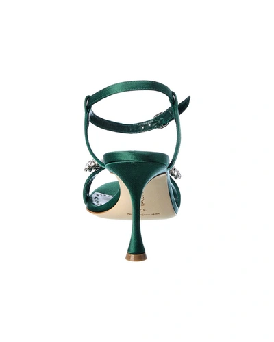 Manolo Blahnik Finah 90 Satin Sandal In Green