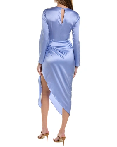 Shop Aiifos Christy Silk-blend Mini Dress In Blue