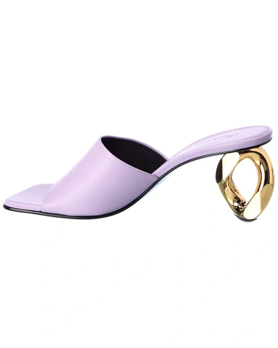 Shop Jw Anderson Chain Link Leather Sandal In Purple
