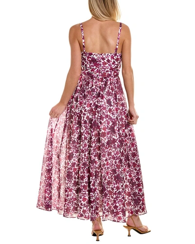 Shop Amur Destinee Fan Bodice Maxi Dress In Purple