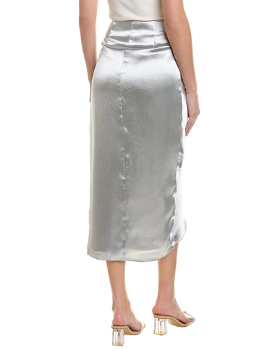 Shop Aiifos Orla Midi Skirt In Silver