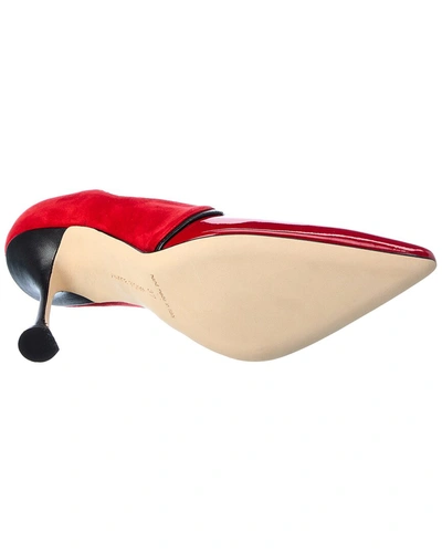 Manolo Blahnik 105mm Hamaki Leather Pumps In Red