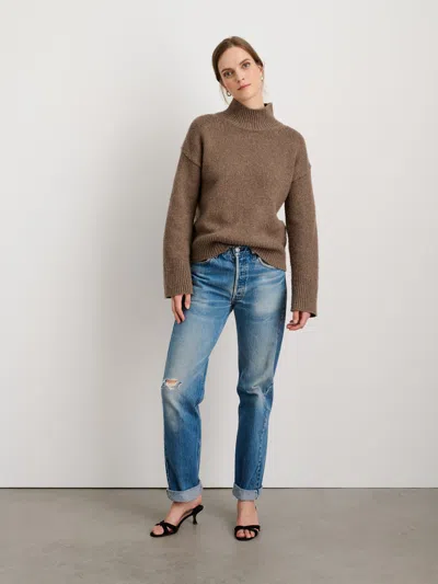 Alex Mill Betty Wool-blend Turtleneck Sweater In Taupe