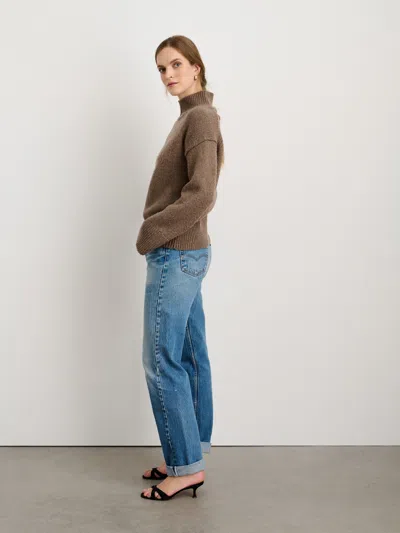Alex Mill Betty Wool-blend Turtleneck Sweater In Taupe