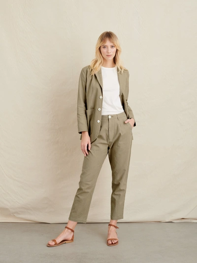 Shop Alex Mill Boy Pant In Linen In Khaki