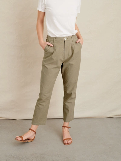 Shop Alex Mill Boy Pant In Linen In Khaki