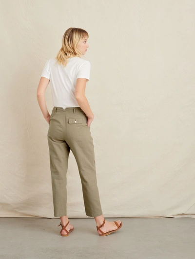 Shop Alex Mill Boy Pant In Linen In Khaki