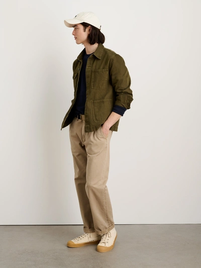 Shop Alex Mill Garment Dyed Work Jacket In Recycled Denim In Military Olive