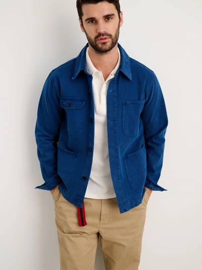 Shop Alex Mill Garment Dyed Work Jacket In Upcycled Denim In French Navy