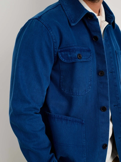 Shop Alex Mill Garment Dyed Work Jacket In Upcycled Denim In French Navy