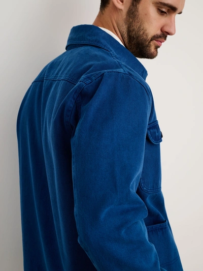 Alex Mill Garment Dyed Work Jacket In Recycled Denim In French Navy