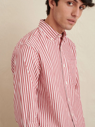 Shop Alex Mill Mill Shirt In Striped Portuguese Poplin In Pepper/white