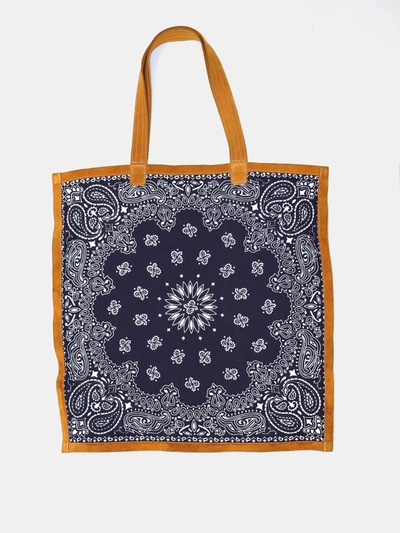 Shop Alex Mill Rth Bandana Tote In Navy