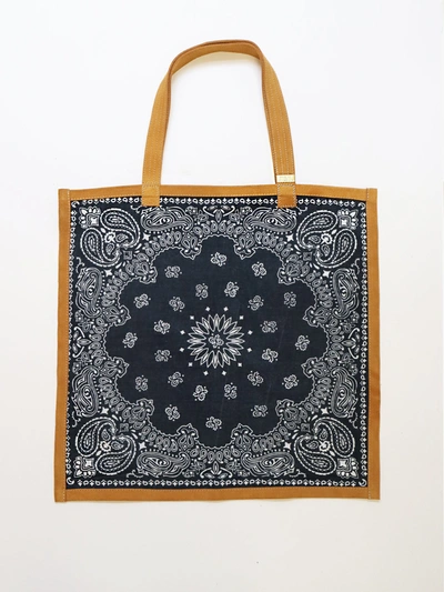 Shop Alex Mill Rth Bandana Tote In Washed Blue