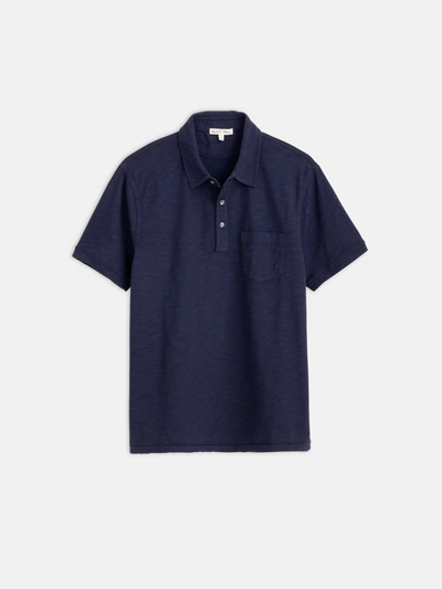 Shop Alex Mill The Standard Polo In Slub Cotton In Navy