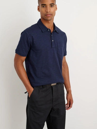 Shop Alex Mill The Standard Polo In Slub Cotton In Navy