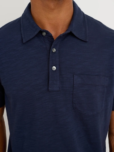 Shop Alex Mill The Standard Polo In Slub Cotton In Navy