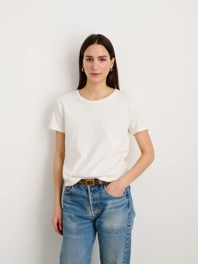 Shop Alex Mill Scout Crewneck Tee In Vintage Wash In Off White
