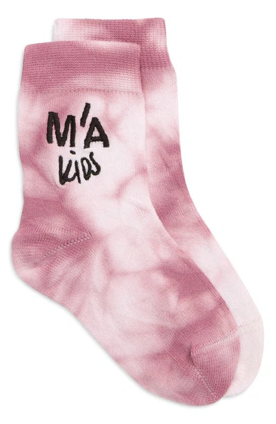 Shop Marques' Almeida Marques ' Almeida Kids' Embroidered Tie Dye Socks In Lilac Tie Dye