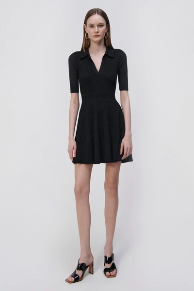 Shop Jonathan Simkhai Signature Patricia Polo Dress In Black