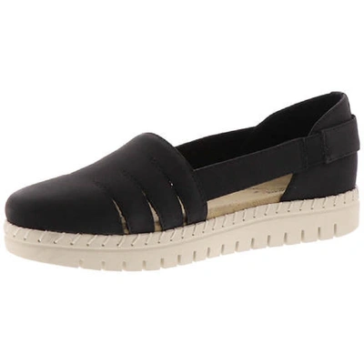 Shop Easy Street Bugsy Womens Leather Solid Flats In Black