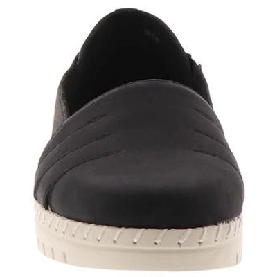 Shop Easy Street Bugsy Womens Leather Solid Flats In Black