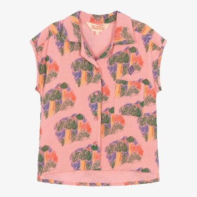 Shop The Animals Observatory Girls Pink Cotton Trees Shirt