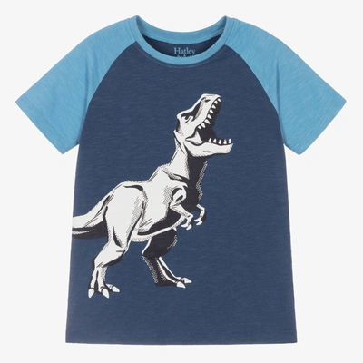 Shop Hatley Boys Blue Cotton Dinosaur T-shirt