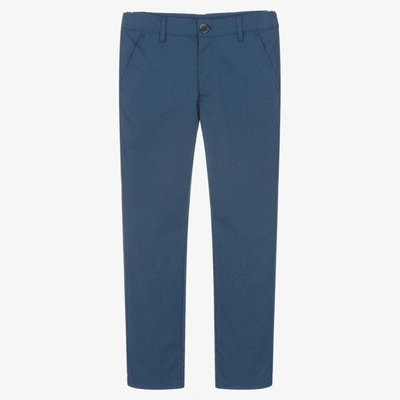 Shop Ido Junior Boys Blue Jacquard Trousers