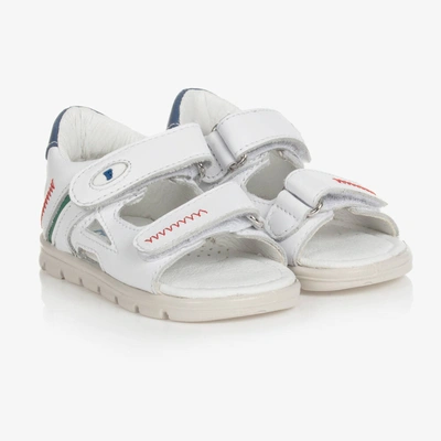 Shop Falcotto By Naturino Boys White Leather Sandals