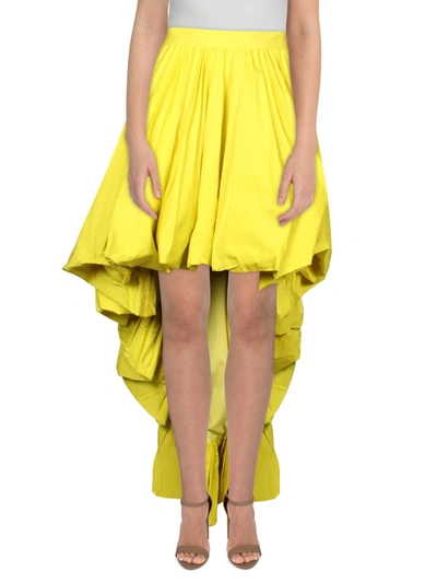 Shop Flor Et.al Lucy Womens Pleated Hi-low Maxi Skirt In Yellow