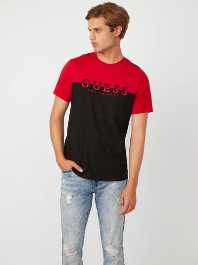 Shop Guess Factory Davion Logo Crewneck Tee In Red