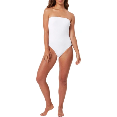 Shop Charlie Holiday Ozzie Womens Ribbed Beachwear One-piece Swimsuit In White