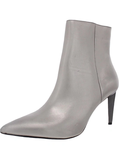 Shop Kendall + Kylie Zoe Womens Faux Leather Pointed Toe Ankle Boots In Grey